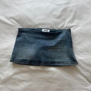Guizio blue dark denim mini skort